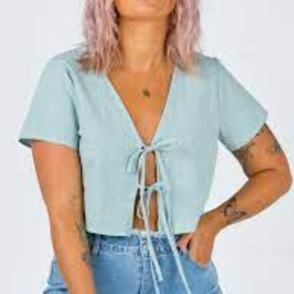 Princess Polly Cayson Top Sage Size 8